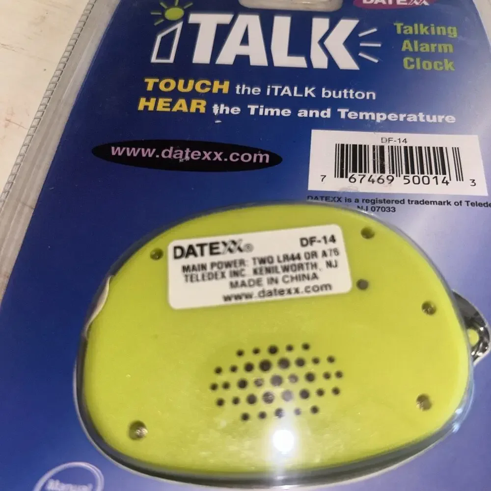 Datexx iTalk Talking Alarm Clock Time & Temperature DF-14 VTG 1999 NOS Y2K Rare